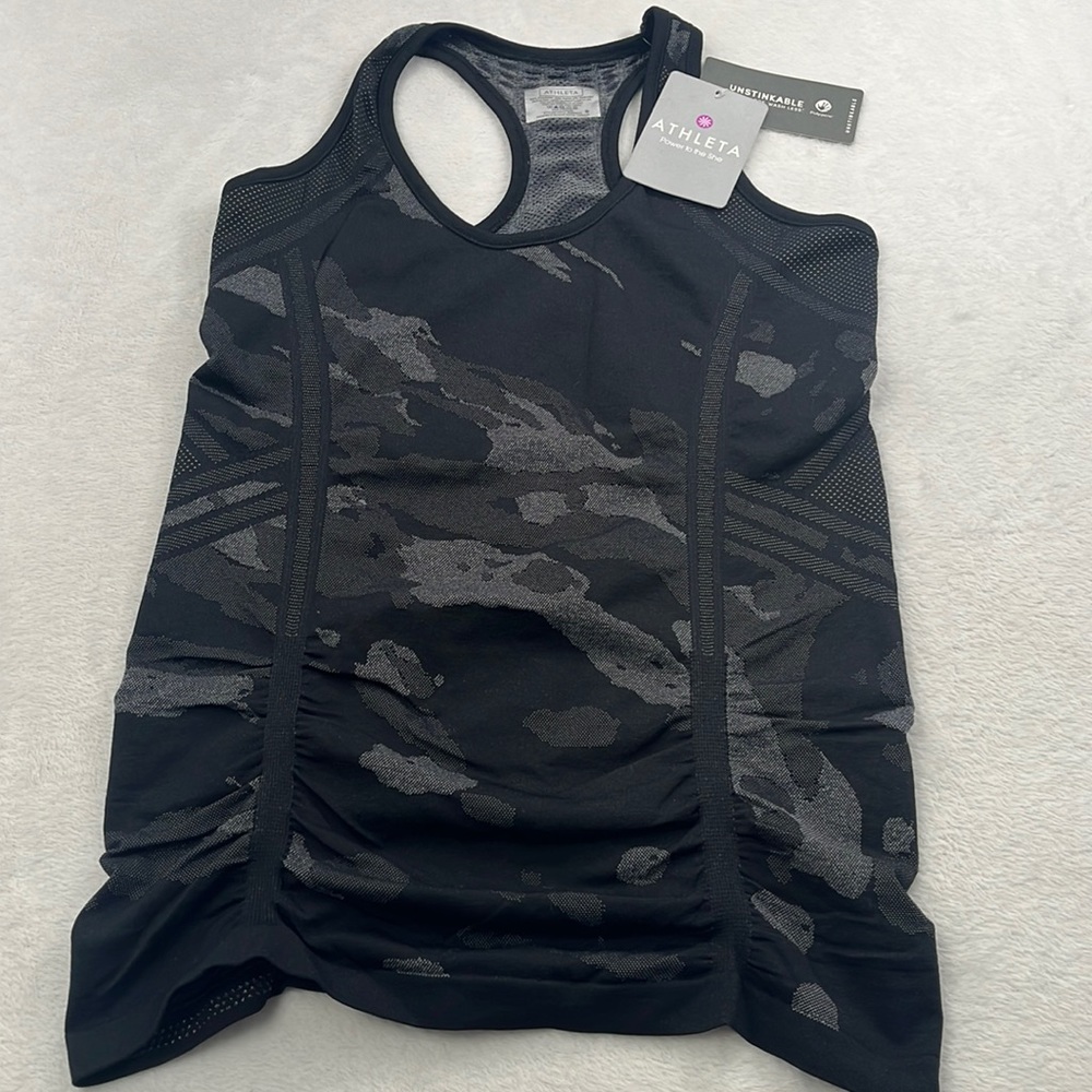 Athleta Black and Gray Racerback Tank Top